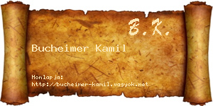 Bucheimer Kamil névjegykártya